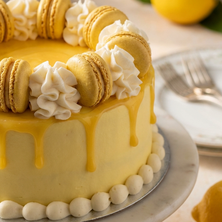 Lemon Macaron Cake