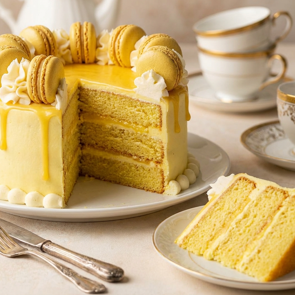Lemon Macaron Cake