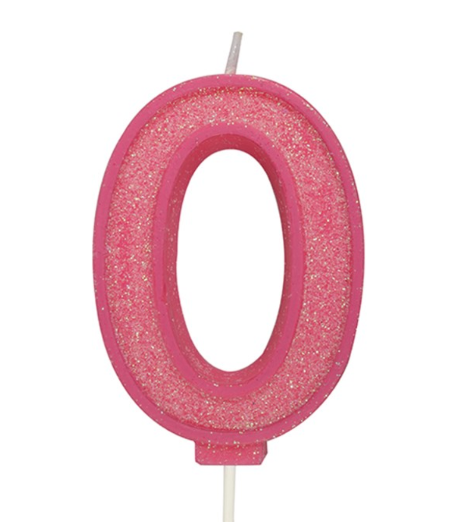 Glitter Number Candle