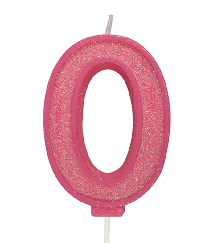 Glitter Number Candle
