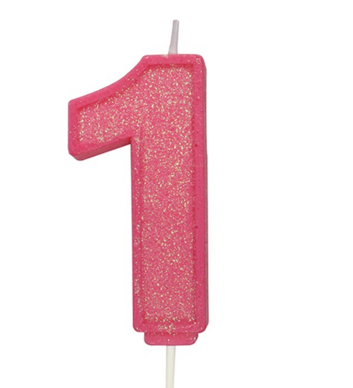 Glitter Number Candle