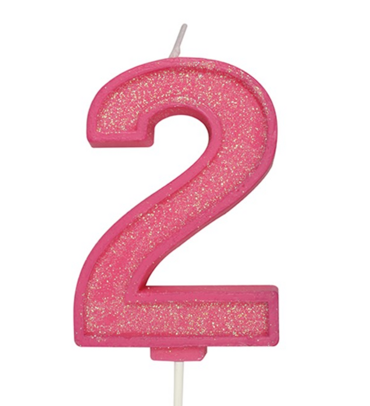 Glitter Number Candle