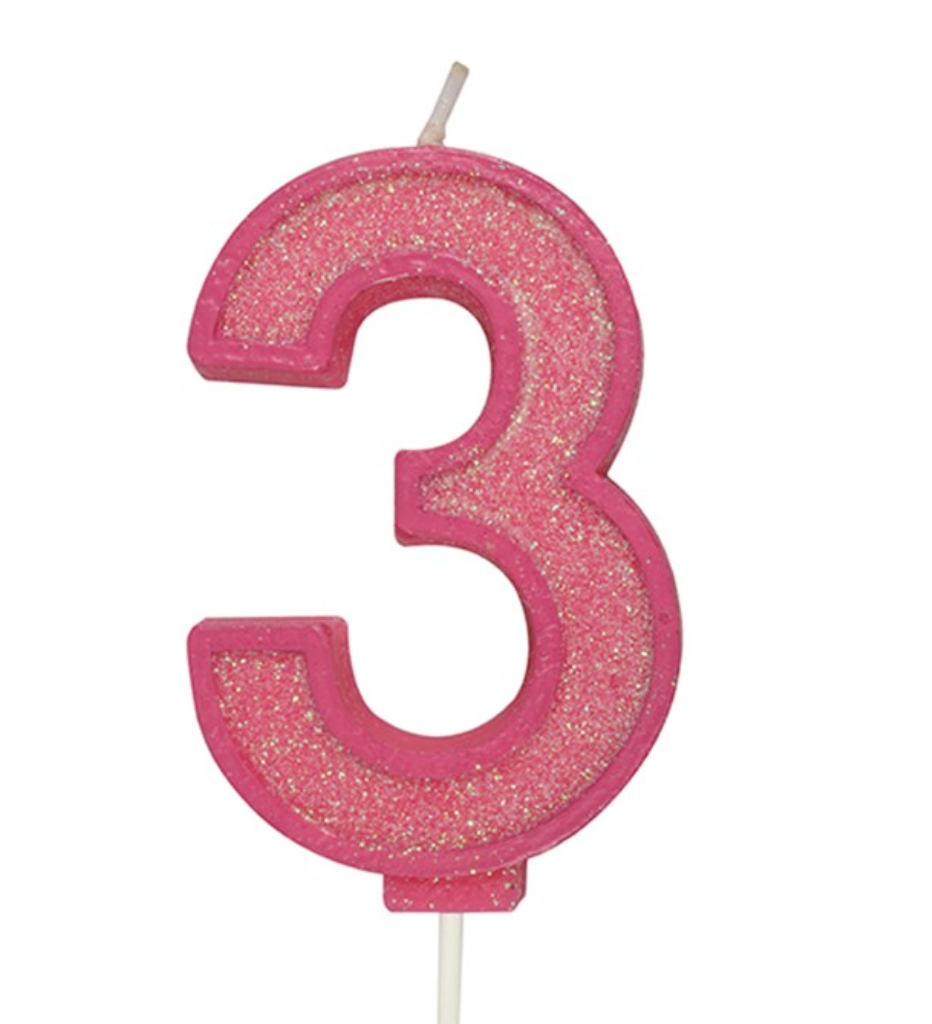 Glitter Number Candle