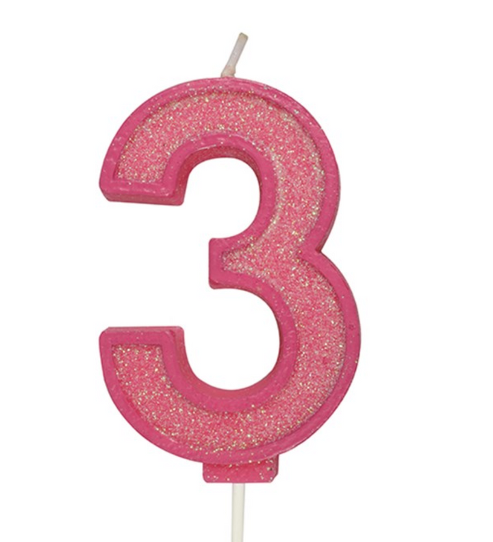 Glitter Number Candle