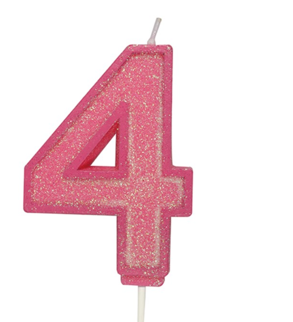 Glitter Number Candle