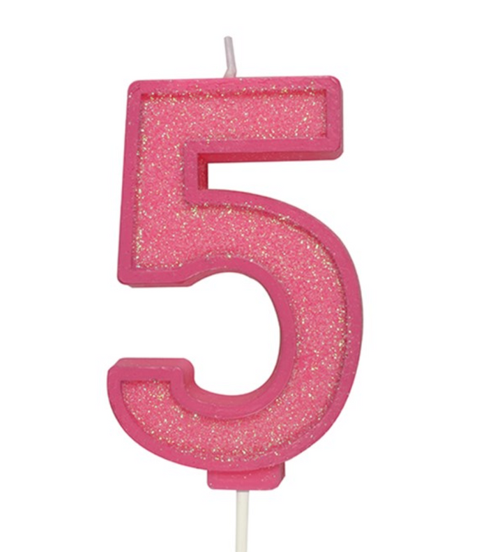 Glitter Number Candle