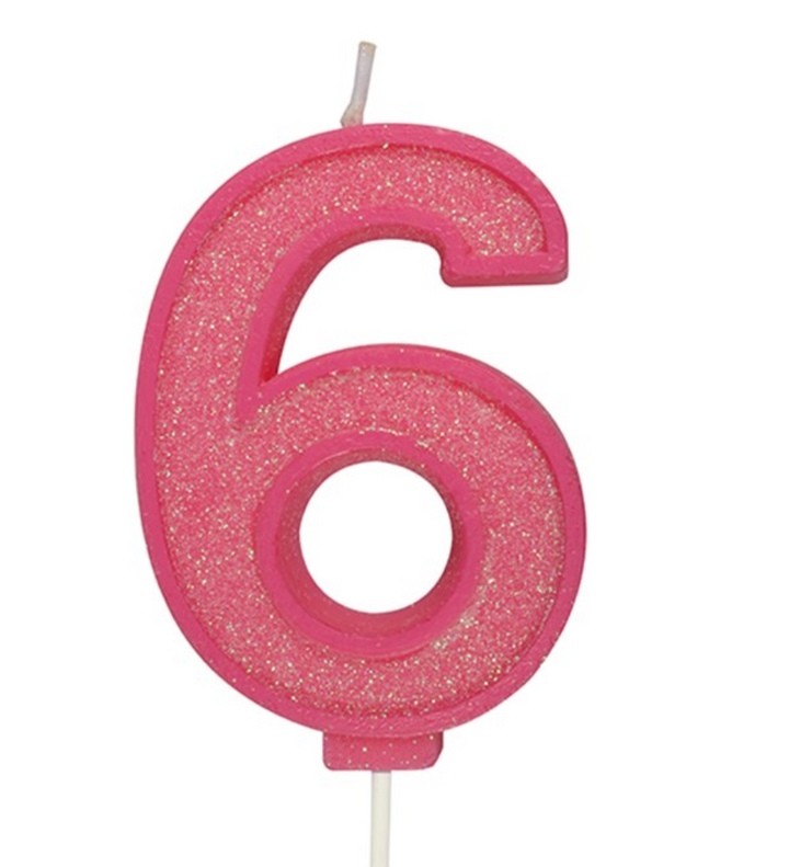 Glitter Number Candle