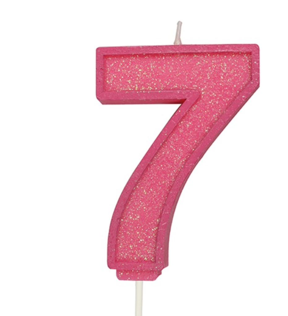 Glitter Number Candle