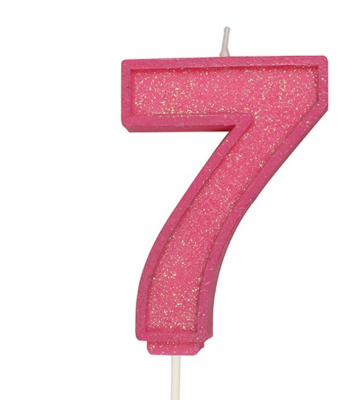 Glitter Number Candle