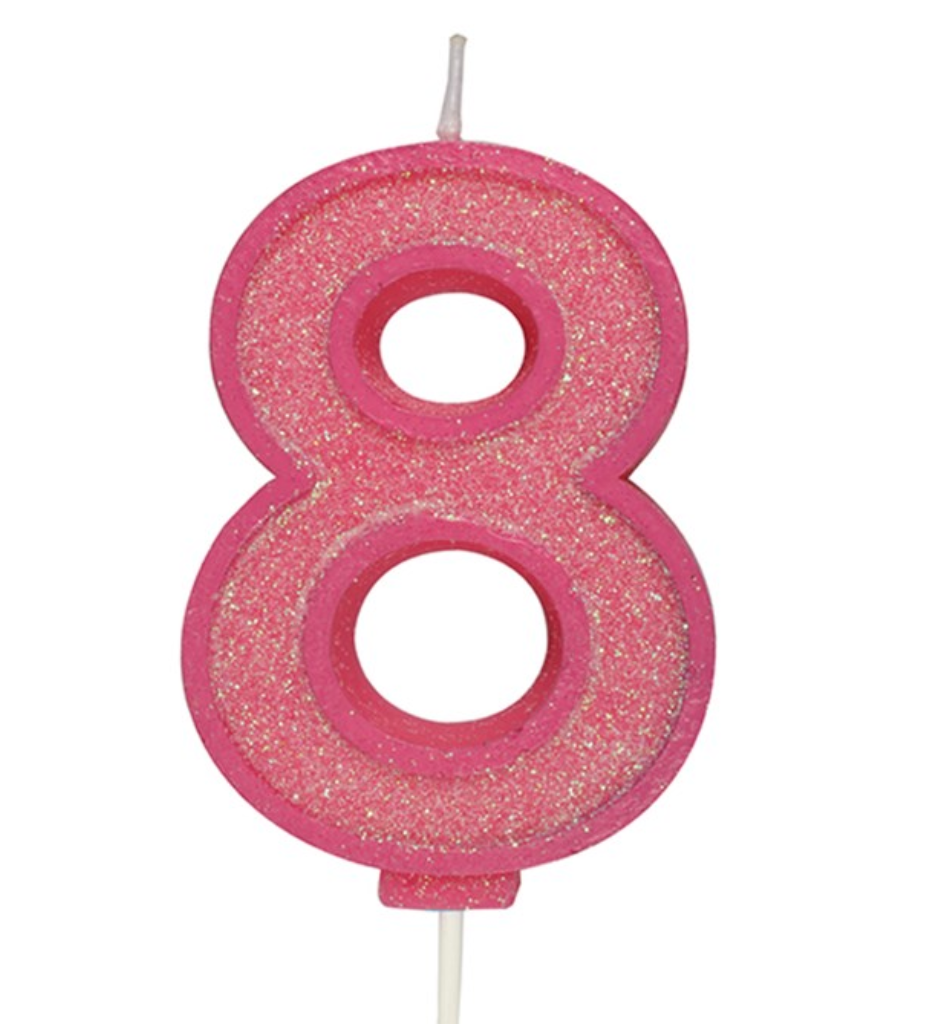 Glitter Number Candle
