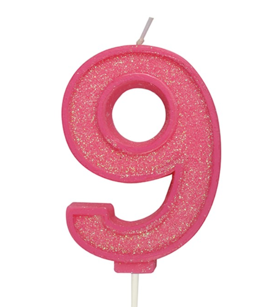 Glitter Number Candle