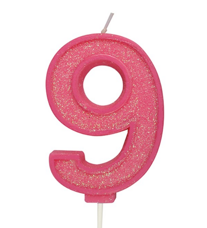 Glitter Number Candle