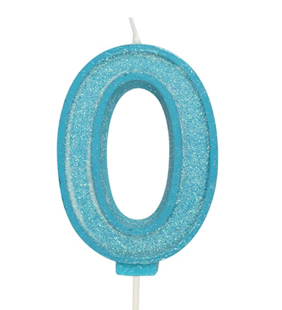 Glitter Number Candle