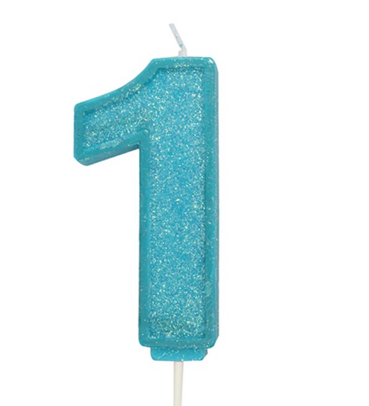 Glitter Number Candle