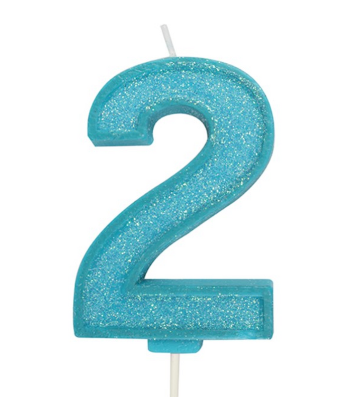 Glitter Number Candle