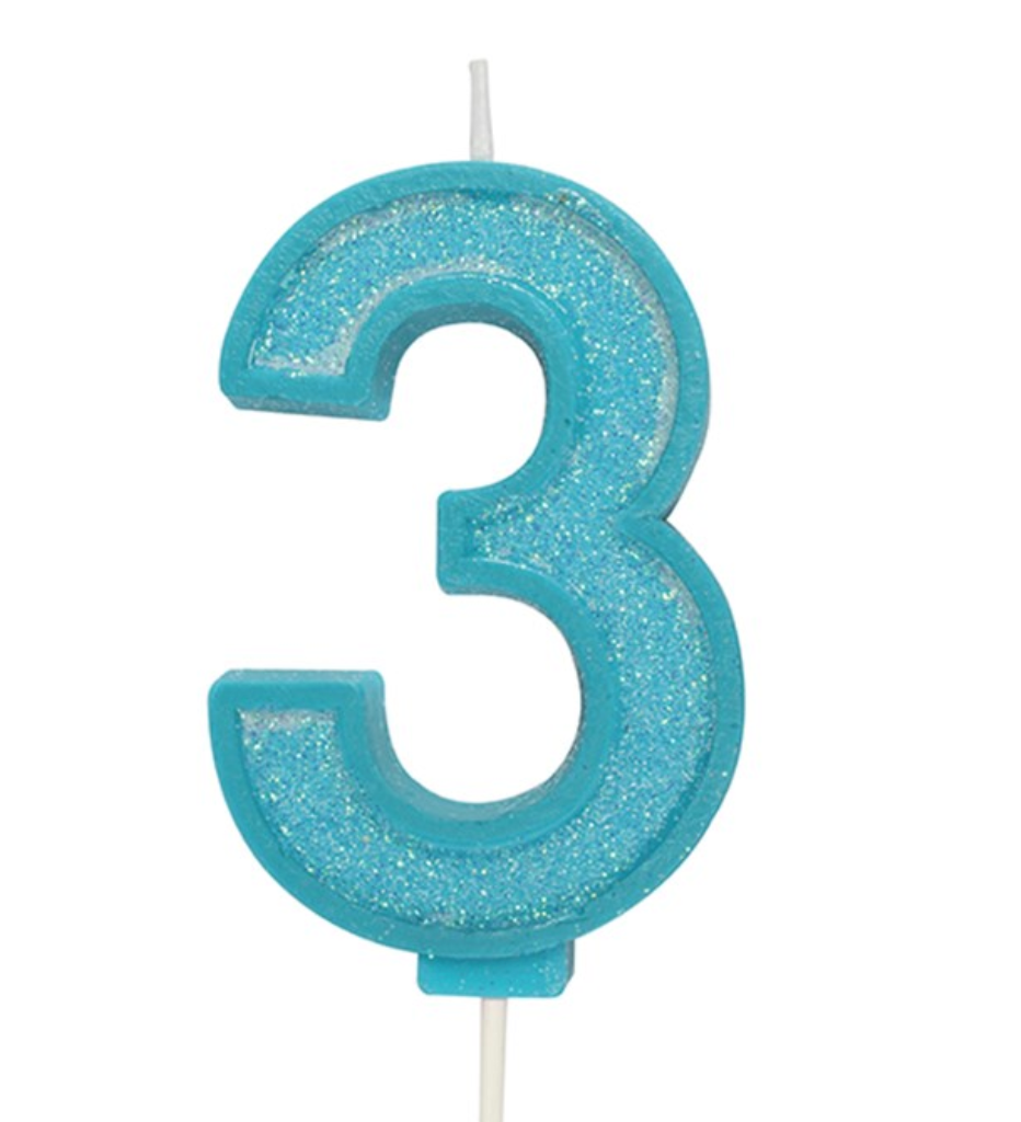 Glitter Number Candle