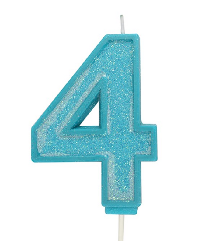 Glitter Number Candle