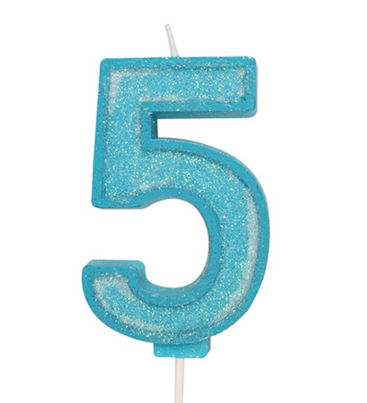 Glitter Number Candle