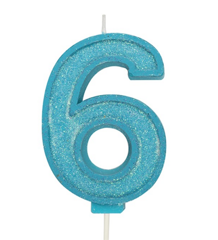 Glitter Number Candle