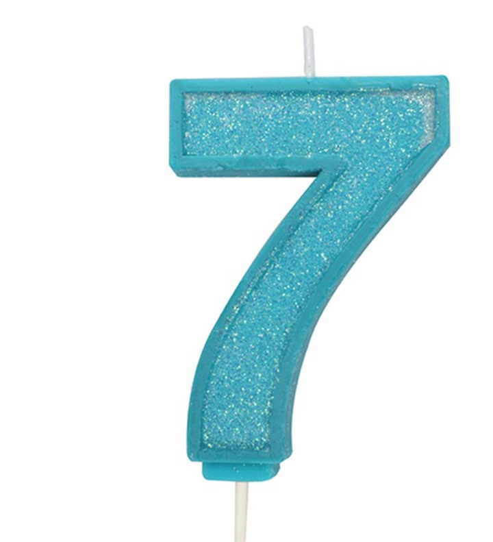Glitter Number Candle