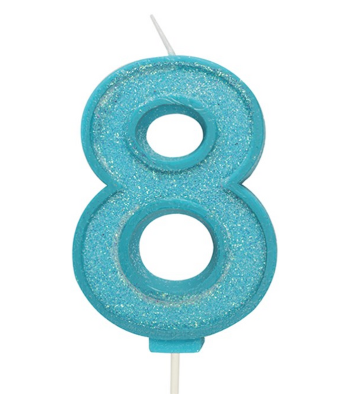 Glitter Number Candle