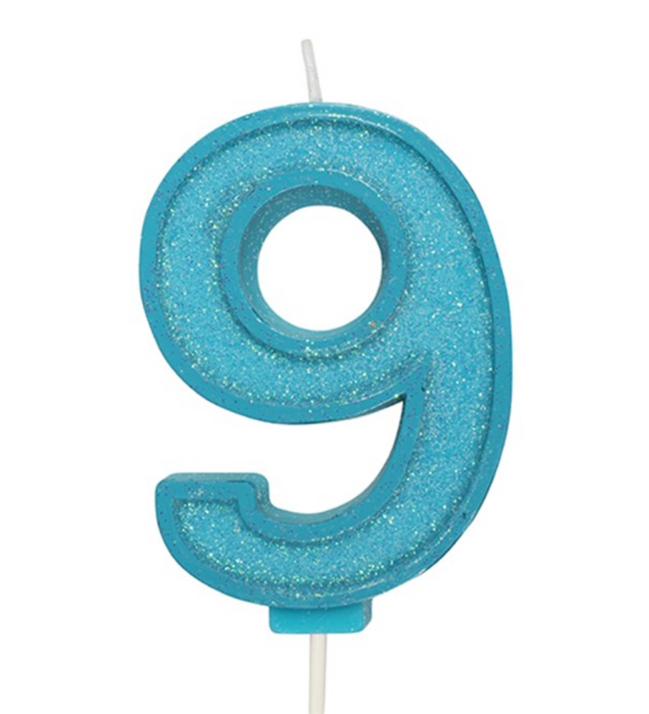 Glitter Number Candle