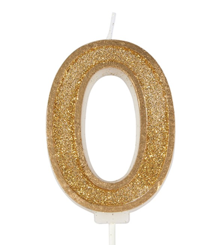 Glitter Number Candle
