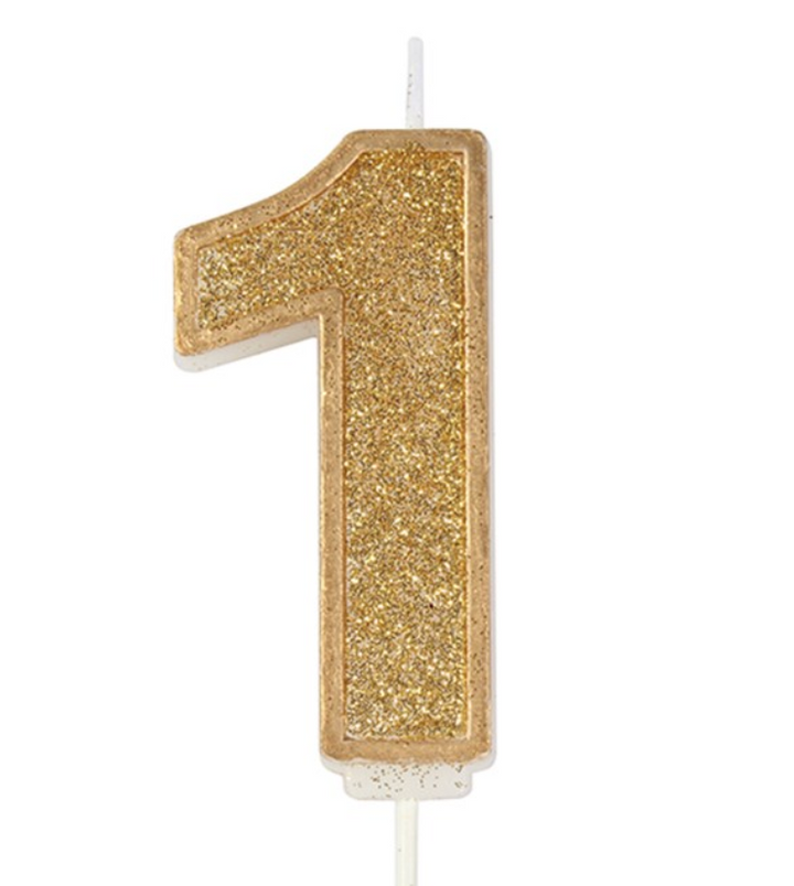 Glitter Number Candle