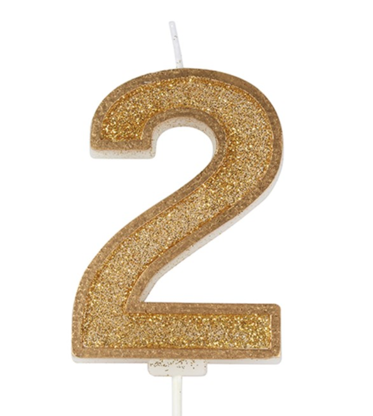 Glitter Number Candle