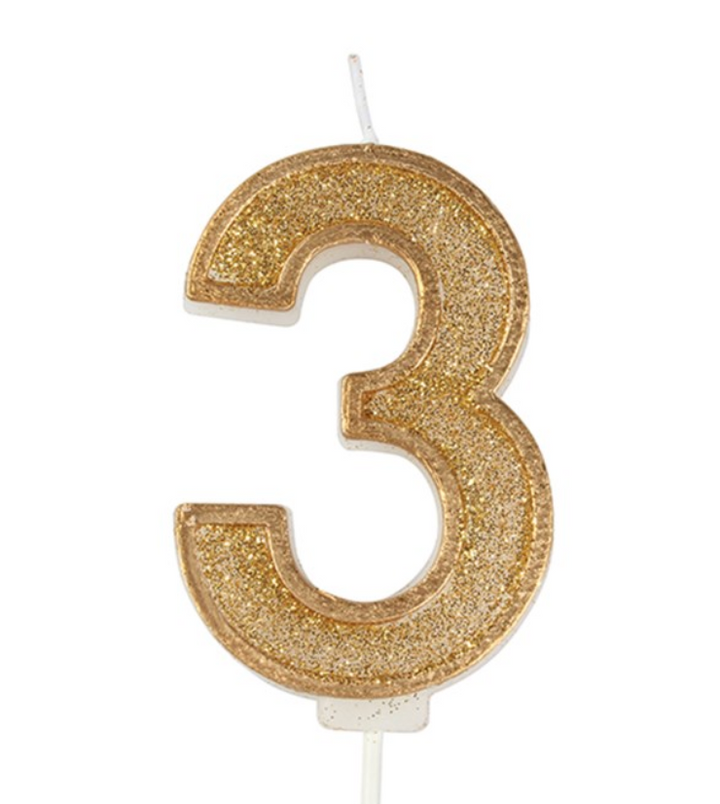 Glitter Number Candle
