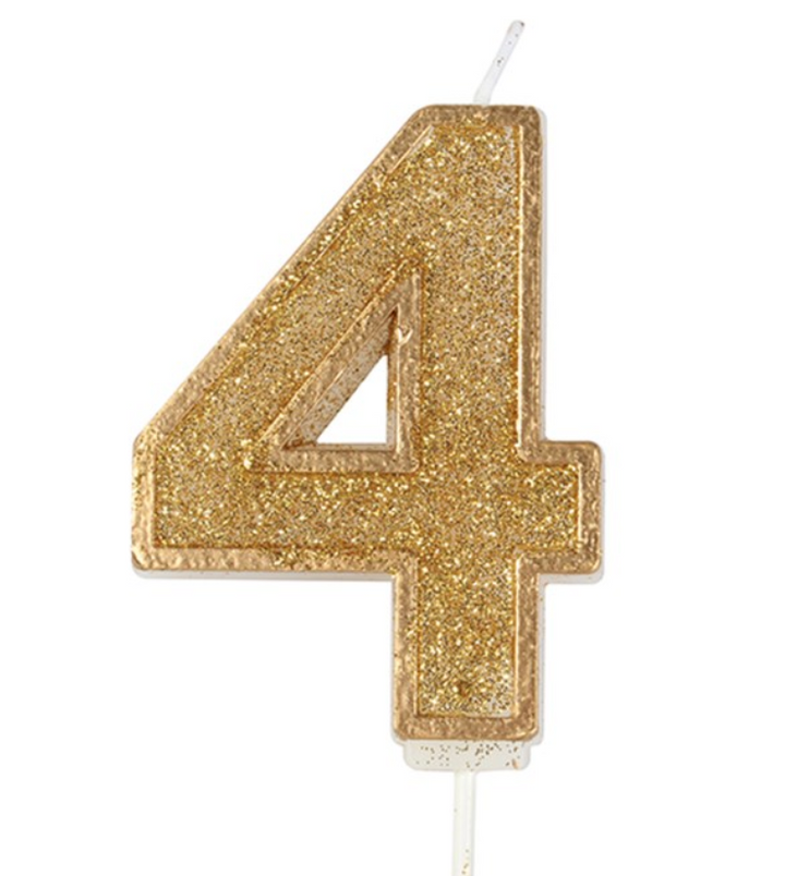 Glitter Number Candle