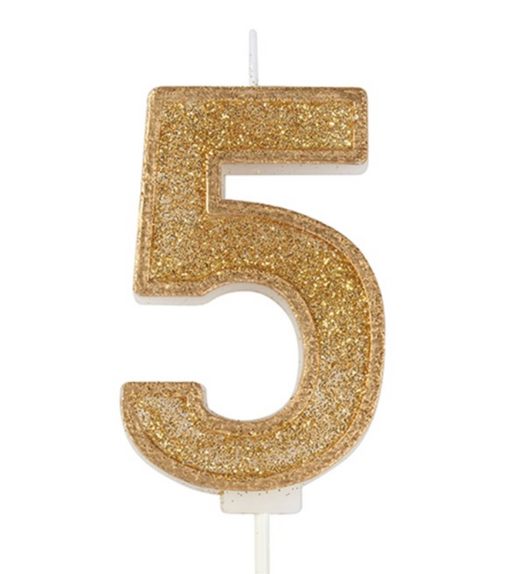 Glitter Number Candle