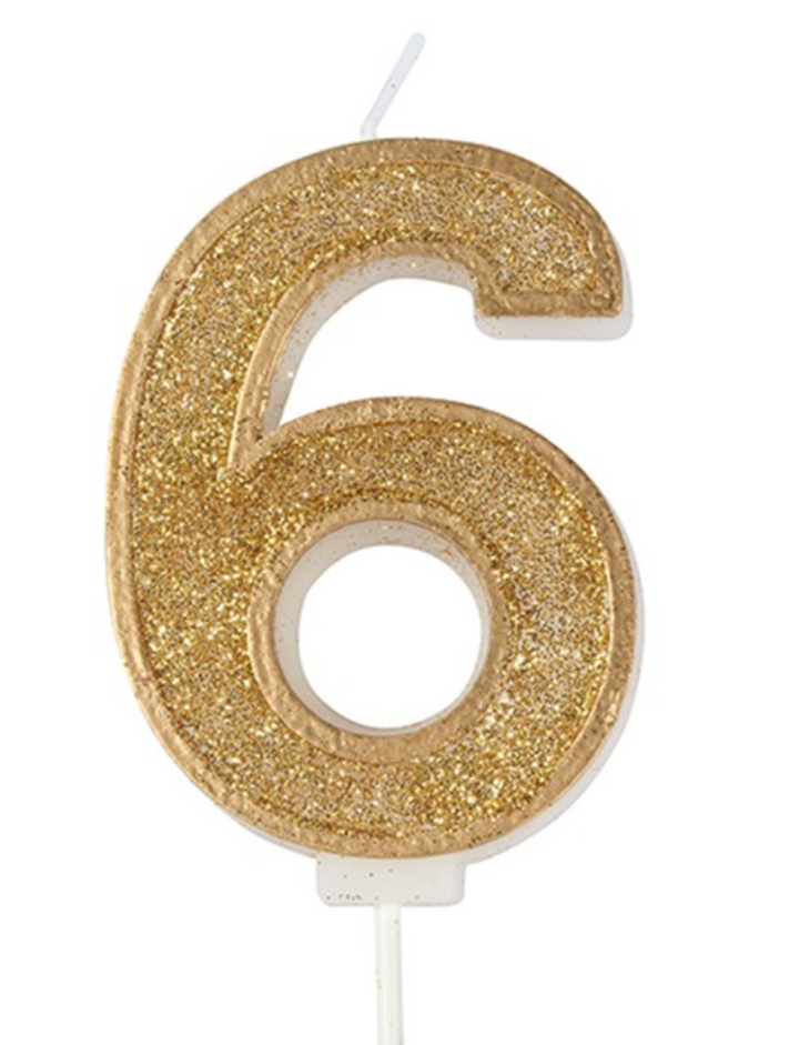 Glitter Number Candle