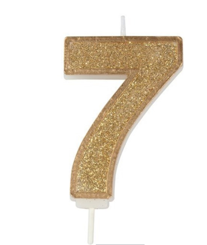 Glitter Number Candle