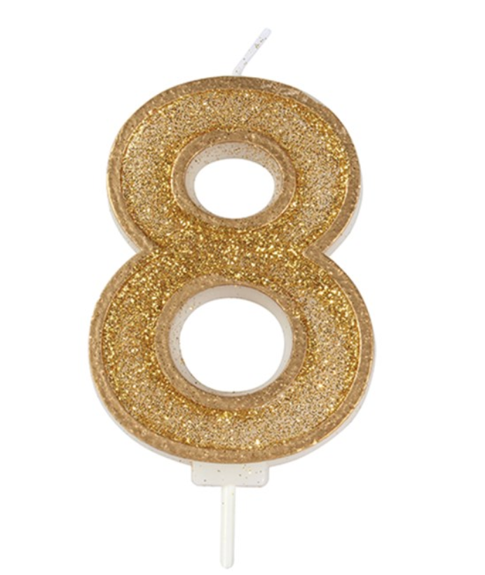 Glitter Number Candle