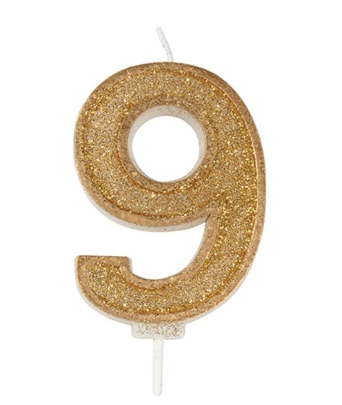 Glitter Number Candle