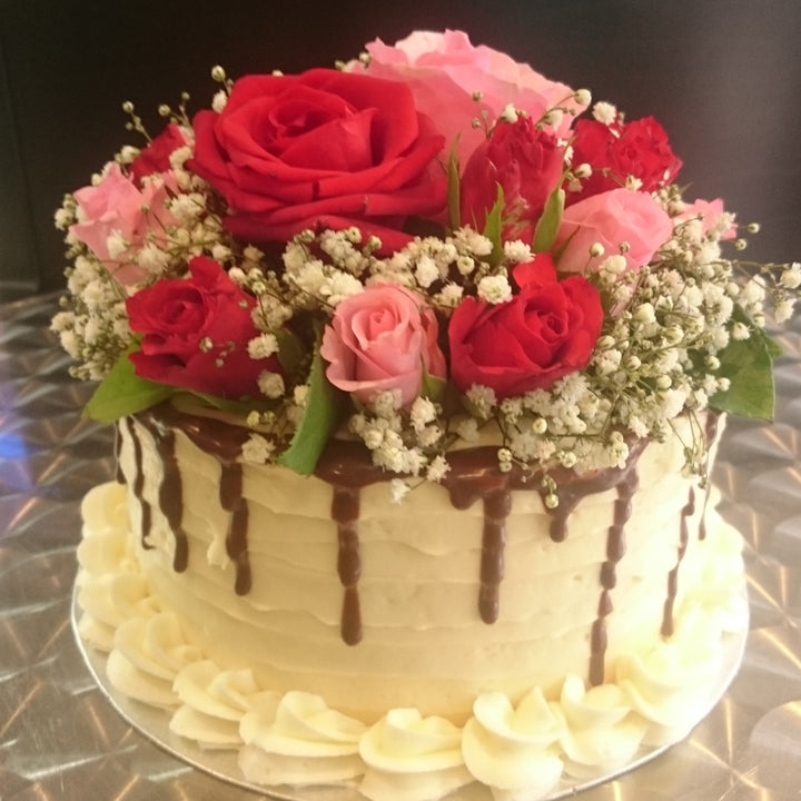 Vegan Fresh Flowers Cake