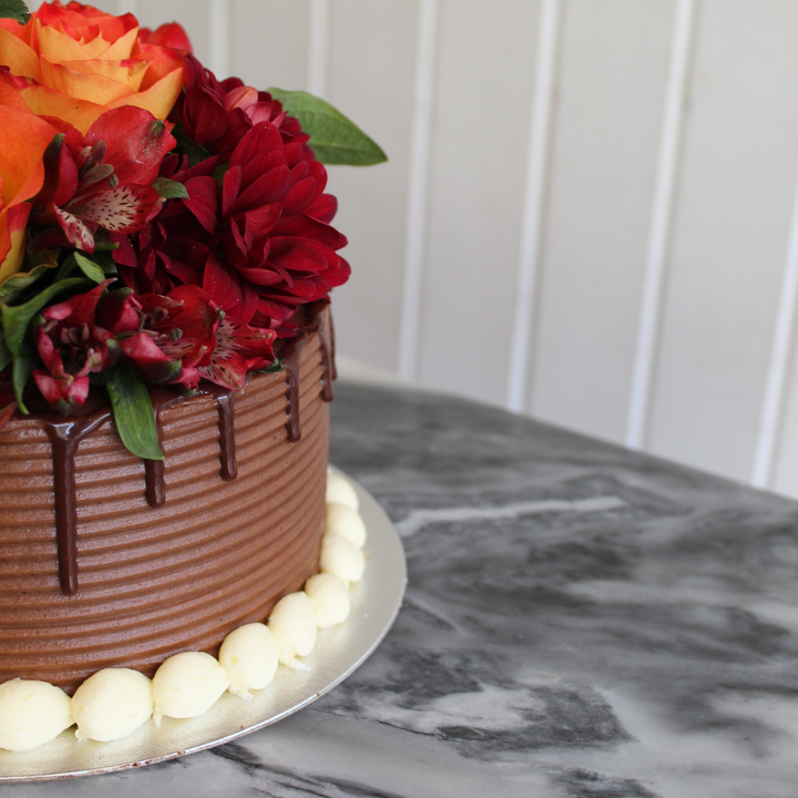 Vegan Fresh Flowers Cake