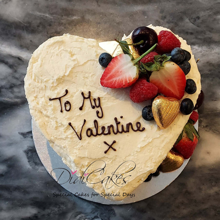 6" Heart Cake with Fruits